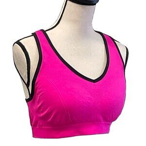 Womens Racerback Sports Bra Size 3XL Comfort Stretch Padded Cup Insert Pink